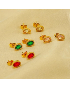 Oval Shape Earring Zircon Stainless steel Earring LY881016