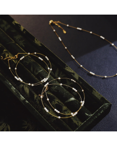 Wholesale Stainless Steel Necklace Fashion Minimalism Elegant Pearl Star Very Thin Chain Necklace For Women