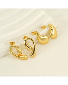 Female Niche Design French Style Temperament Personality Water Drop Earrings Stainless Steel Earrings 