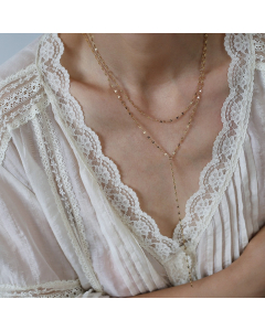 Wholesale Stainless Steel Necklace Shiny Plain Solid Color Y-shape Necklace