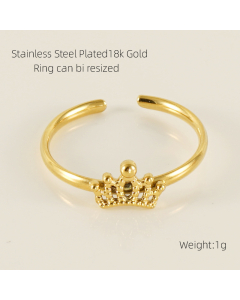 Minimalism Crown Can Be Resized Stainless Steel Ring Wholesale