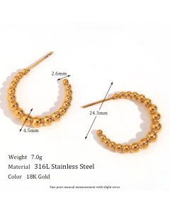 Wholesale Retro Niche High Quality Earrings Stainless Steel Plated 18K Gold Casting Geometric Earrings Female