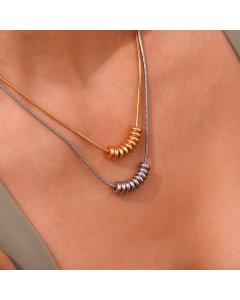 Model Show Fashion Minimalism Plated 18K Gold Geometirc  Stainless Steel Pendant Necklace Female