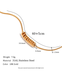 Gold Color Plated 18K Gold Geometirc  Stainless Steel Pendant Necklace Female