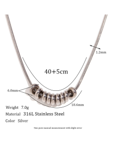 Steel Color Plated 18K Gold Geometirc  Stainless Steel Pendant Necklace Female