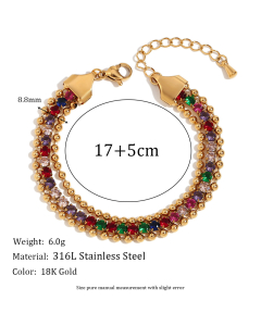 Light Luxury Plated 18K Gold Heart Flower Stainless Steel Bracelet 