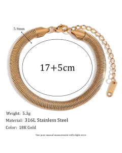 Retro Plated 18K Gold Heart Flower Stainless Steel Bracelet 