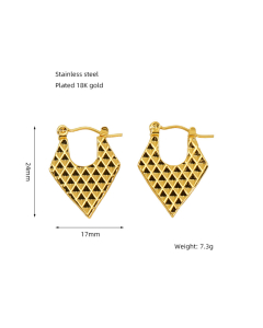 Temperament Love Eye Plated 18K Gold Stainless Steel Earrings