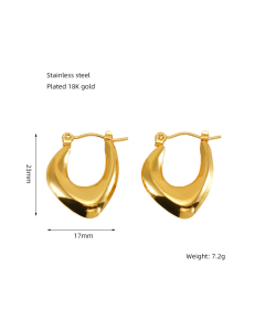 Light Luxury Temperament Love Eye Plated 18K Gold Stainless Steel Earrings