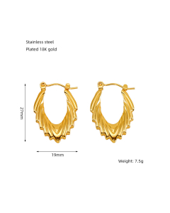 Minimalism Love Eye Plated 18K Gold Stainless Steel Earrings