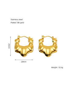 Retro Light Luxury Temperament Love Eye Plated 18K Gold Stainless Steel Earrings