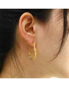 Wholesale Stainless Steel Earrings INS Style Personality Light Luxury Retro Plated 18K Gold Earrings Temperament Mesh Earrings