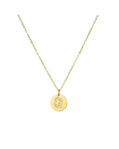 Fashion Diamond Clavicle Chain Letter Pendant Titanium Steel Necklace-Q