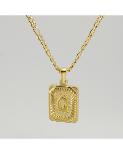 Q Hip Hop Style Initial Letter With Curby Chain Necklace CA7810225