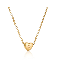 Q Initial Letter 3D Hard Heart Necklace CA7810207