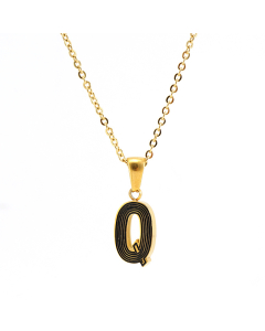 Q Initial Necklaces for Women Girls 18k gold Chain Necklace CA7810230