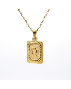 Q Square Charms With Initial Letter And Link Chain Necklace CA7810199