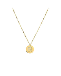 Fashion Diamond Clavicle Chain Letter Pendant Titanium Steel Necklace-R