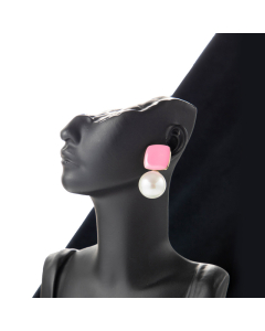 Wholesale French Retro Minimalism Titanium Steel Earrings Light Luxury Delicate Pearl Geometry Stainless Steel Earrings
