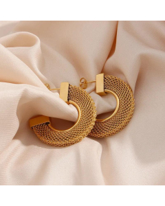 Retro Geometric Stainless Steel Hoop Earrings Plating Stainless Steel Earrings