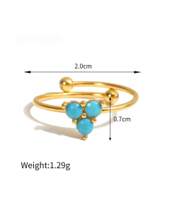 High Quality Retro Stainless Steel Ring 18k Gold-Plated Ring Inlay Malachite Fine Jewelry Wholesale