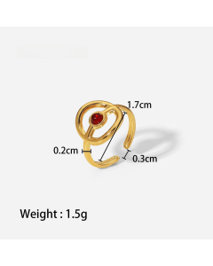 High Quality Retro Stainless Steel Ring 18k Gold-Plated Ring Inlay Malachite Fine Jewelry Wholesale