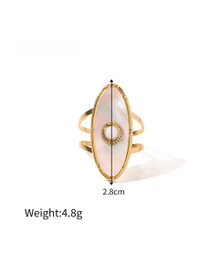High Quality Retro Stainless Steel Ring 18k Gold-Plated Ring Inlay Malachite Fine Jewelry Wholesale