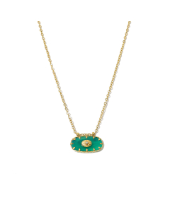 Wholesale Stainless Steel Pendant Necklace French Retro INS Style 18K Gold Plated Inset Malachite Necklace