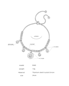 Retro Style Titanium Steel Electroplated 18K Gold Non-Fading Heart Devil's Eye Pendant Bracelet Wholesale-Steel Color-01