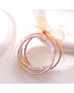 Ribbon Shinning Glitter Powder Bangles With PVC Tube LY881003