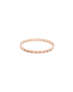Rose Gold Color Diamond-encrusted Roman Numerals Stainless Steel Bracelet 