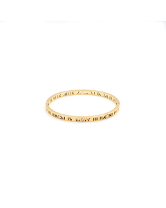 Gold Color Diamond-encrusted Roman Numerals Stainless Steel Bracelet 