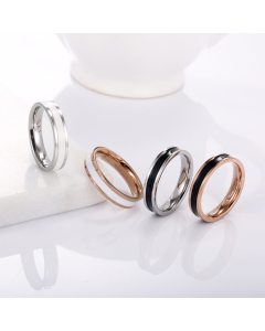 Wholesale 4MM Stainless Steel Ring Drop Glue Ring Couple Tail Ring