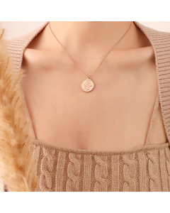 Rose Gold Religion Hands Pendant With Titanium Steel Necklace CA7810134
