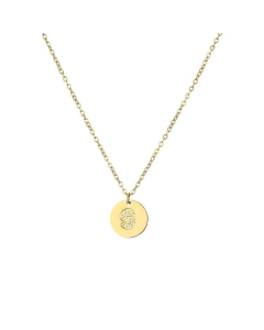 Fashion Diamond Clavicle Chain Letter Pendant Titanium Steel Necklace-S