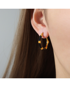 Temperament Enamel Titanium Steel Gold-plated Geometric Earrings Drip Oil Earrings