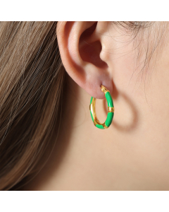 Gold-plated Geometric Earrings Drip Oil Earrings Wholesale Enamel Earrings