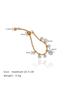 Elegant Bling Bling Diamond Drop Silicone Bead Adjustable Stainless Steel Ring 