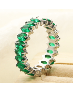Wholesale Stainless Steel Ring Oval Zirconium Inlaid Ring-Steel Color-05-9