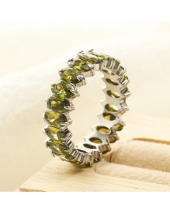 Wholesale Stainless Steel Ring Oval Zirconium Inlaid Ring-Steel Color-07-9