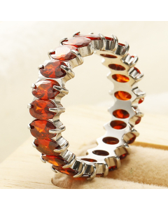 Wholesale Stainless Steel Ring Oval Zirconium Inlaid Ring-Steel Color-10-8