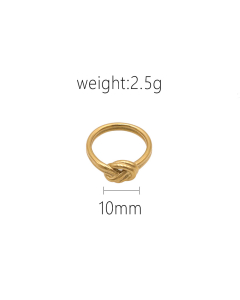 Popular Personality New Simple Knotted Gold Plated Ring Stainless Steel Ring 