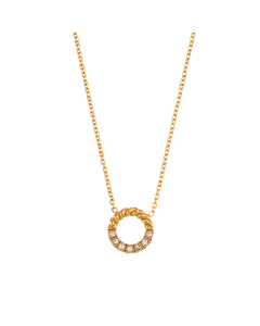 Wholesale Stainless Steel Necklace Twist Circle Pendant Necklace Bracelet-Necklace-02