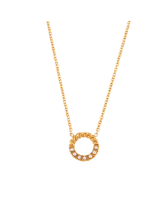 Wholesale Stainless Steel Necklace Twist Circle Pendant Necklace Bracelet-Necklace-01