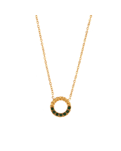 Wholesale Stainless Steel Necklace Twist Circle Pendant Necklace Bracelet-Necklace-03