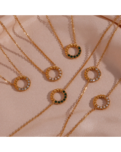 Wholesale Stainless Steel Necklace Bracelet Fashion Simple Twist Circle Pendant Necklace Fine Jewelry