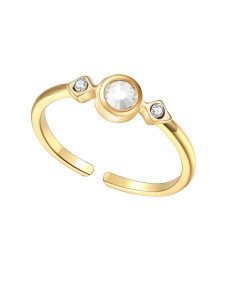Wholesale Fine Jewelry Light Luxury 18K Gold Small And Exquisite Diamond Inlaid Stainless Steel Ring