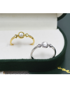 Wholesale Fine Jewelry Light Luxury 18K Gold Small And Exquisite Diamond Inlaid Stainless Steel Ring