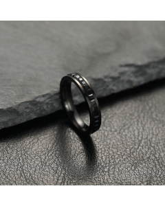 Wholesale Stainless Steel Ring Single And Double Row Of Small Star Zircon Couple Ring-Black-01-11