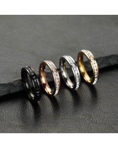 Wholesale Stainless Steel Jewelry Daily Style Minimalism Single And Double Row Of Small Star Zircon Couple Ring